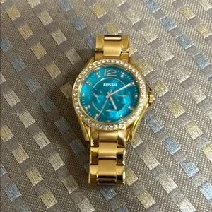 Fossil | Accessories | Fossil Gold And Teal Womens Watch  display picture 1